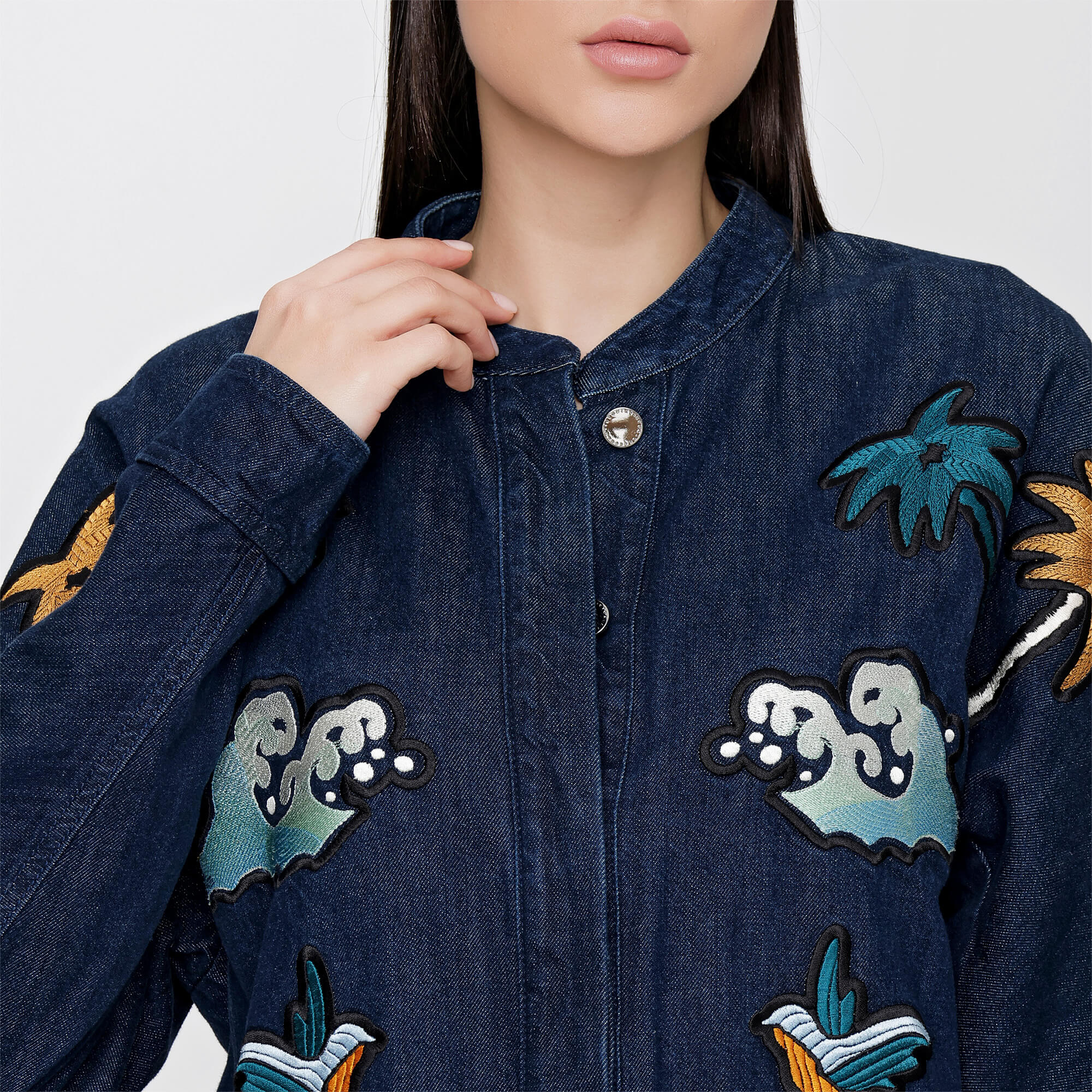 Victoria Beckham - Denim Bird Embroidery Jacket